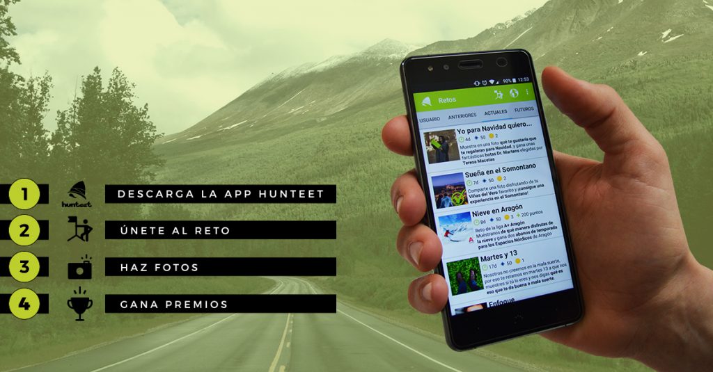 Descarga la app Hunteet, únete al reto, haz fotos y ¡podrás ganar premios!