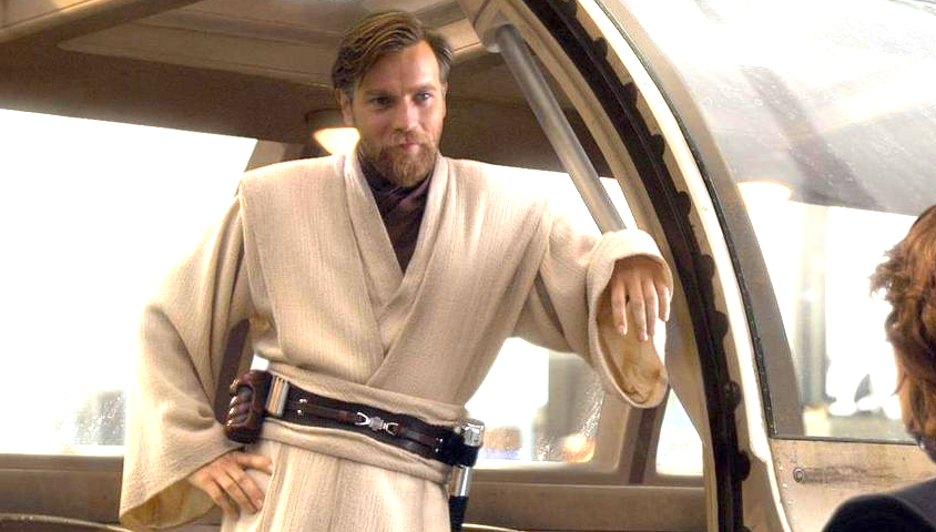 Ewan McGregor actor de Obi wan Kenobi en una escena de la pelicula Star Wars